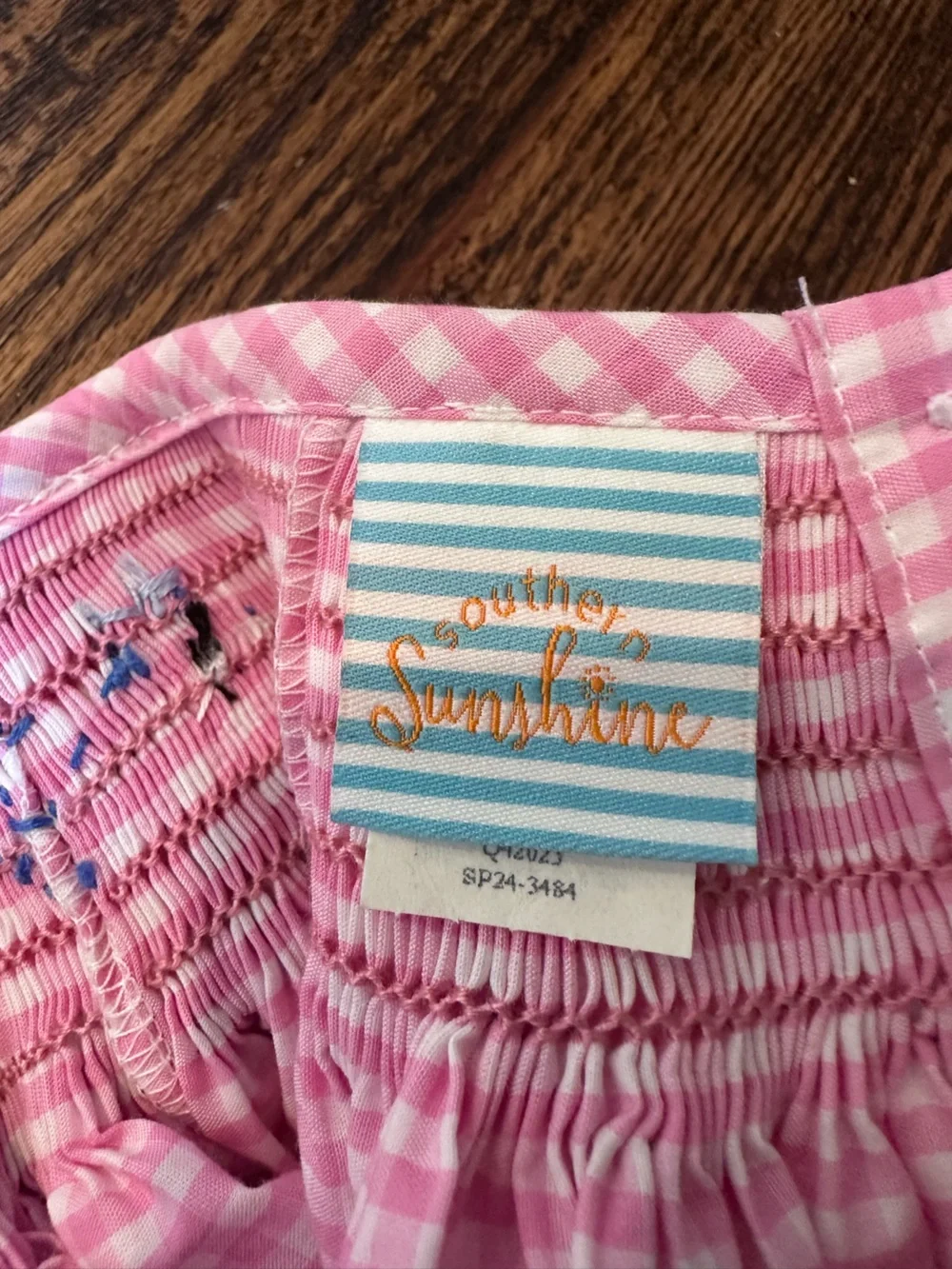 Pink Gingham Girls' Smocked Bubble Top